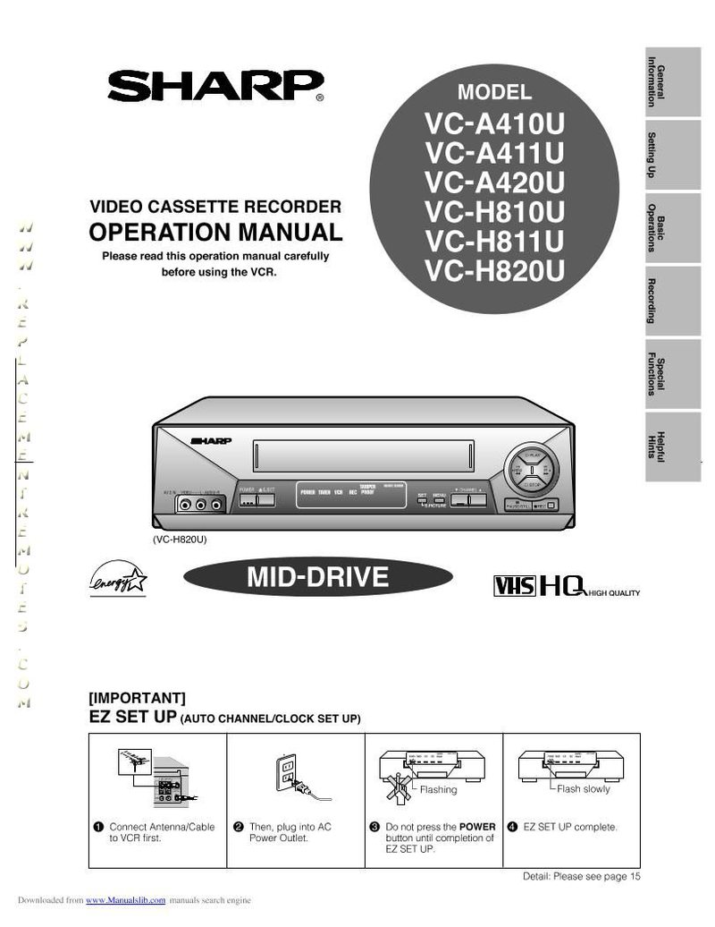 Buy SHARP VCA552OM VCA552 Operating Manual